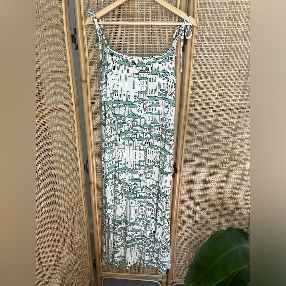 Anthropologie porridge cityscape lounge midi dress - Picture 4 of 11